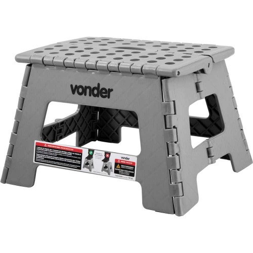 Banqueta pl�stica dobr�vel cinza 220 mm