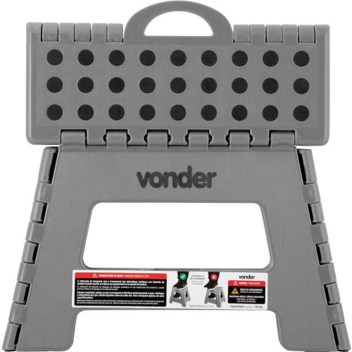 Banqueta pl�stica dobr�vel cinza 220 mm