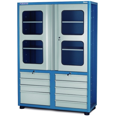 Armário para ferramentas com 3 prateleiras e portas de vidro - AM-70 Armário para ferramentas com 3 prateleiras e portas de vidro - AM-70