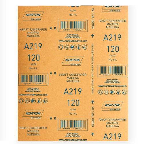 Folha de lixa para laca e verniz 225 x 275 mm - A219 Folha de lixa para laca e verniz 225 x 275 mm - A219