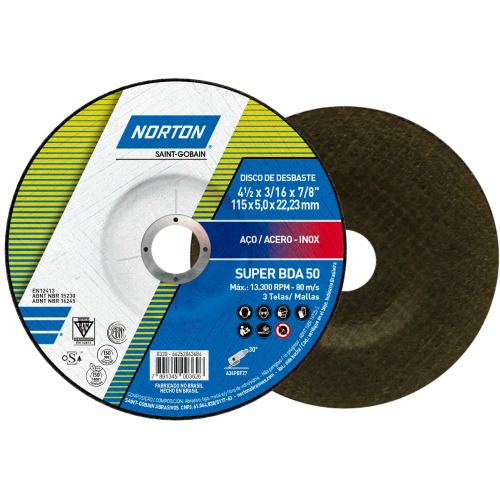Disco de desbaste para metal 4.1/2 x 3/16 x 7/8 Disco de desbaste para metal 4.1/2 x 3/16 x 7/8