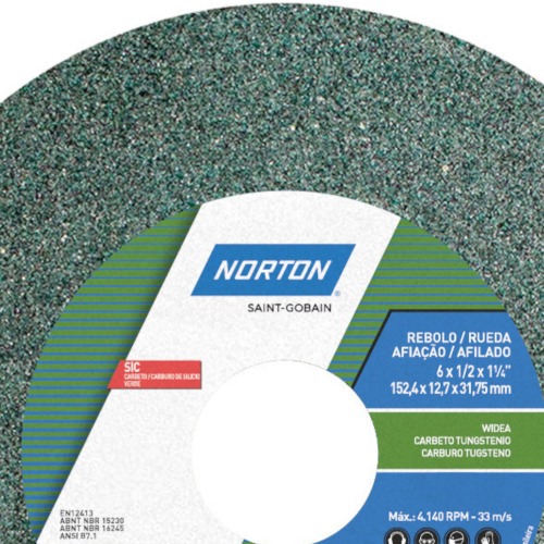 Rebolo reto para metal duro 6 x 1/2 x 1,1/4