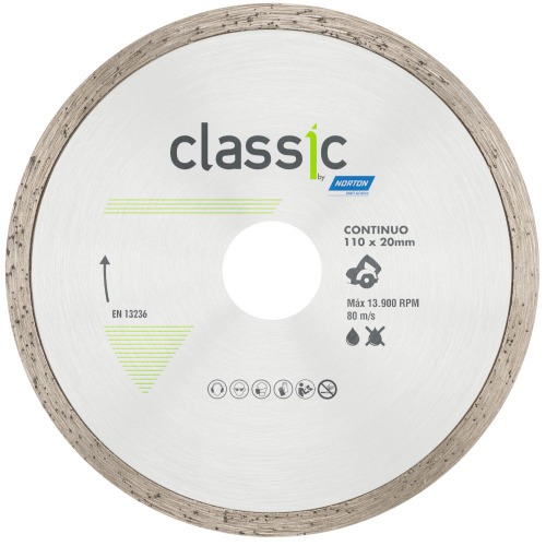 Disco diamantado continuo 110 x 20 mm para porcelanato - Classic Disco diamantado continuo 110 x 20 mm para porcelanato - Classic