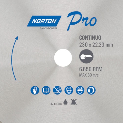Disco diamantado liso 230 x 22,23 mm para porcelanato Disco diamantado liso 230 x 22,23 mm para porcelanato