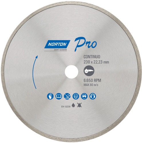 Disco diamantado liso 230 x 22,23 mm para porcelanato Disco diamantado liso 230 x 22,23 mm para porcelanato