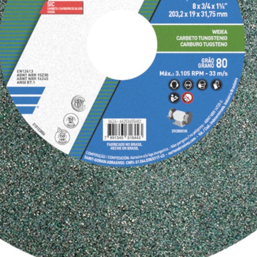 Rebolo reto para metal duro 8