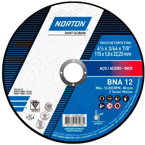 Kit 25 Discos de corte para metal e inox 4.1/2 x 3/64 x 7/8 Kit 25 Discos de corte para metal e inox 4.1/2 x 3/64 x 7/8