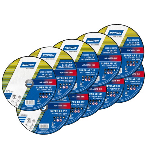 Kit 25 Discos de corte para metal 9 x 1/8 x 7/8