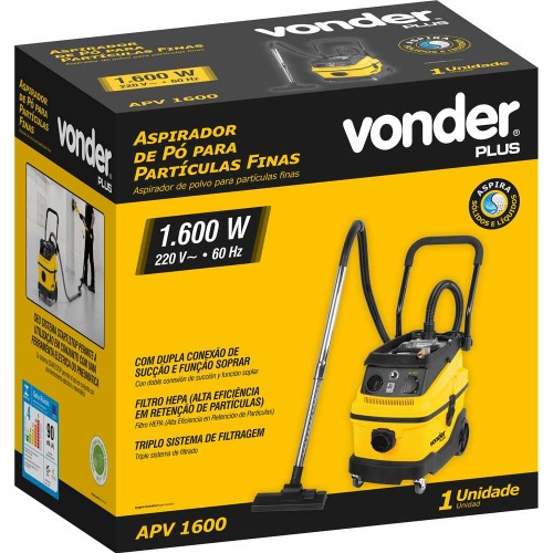 Aspirador de pó é líquido 30L para partículas finas 1600 watts - APV 1600 220V Aspirador de pó é líquido 30L para partículas finas 1600 watts - APV 1600 220V