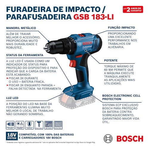 Furadeira Parafusadeira de Impacto 1/2 Furadeira Parafusadeira de Impacto 1/2