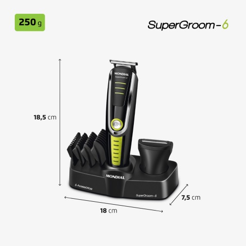 Aparador de pelos 6 em 1 Super Groom - BG-04 110V/220V Aparador de pelos 6 em 1 Super Groom - BG-04 110V/220V