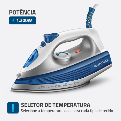 Ferro de passar a vapor 1200 watts - FVN-01-BL  220V
