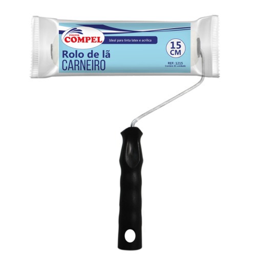 Rolo de lã de carneiro para pintura com suporte de 15 cm - 0.1215 Rolo de lã de carneiro para pintura com suporte de 15 cm - 0.1215