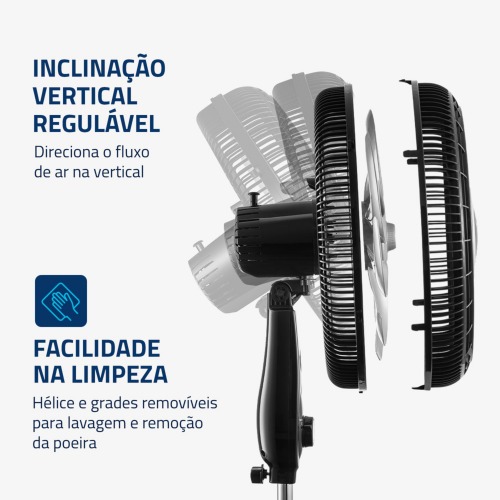 Ventilador de coluna 40 cm 6 pás Super Power - VSP-40C-NB 220V Ventilador de coluna 40 cm 6 pás Super Power - VSP-40C-NB 220V
