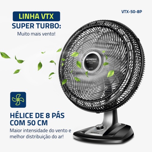 Ventilador oscilante de mesa di�metro de 50 cm Turbo   220V