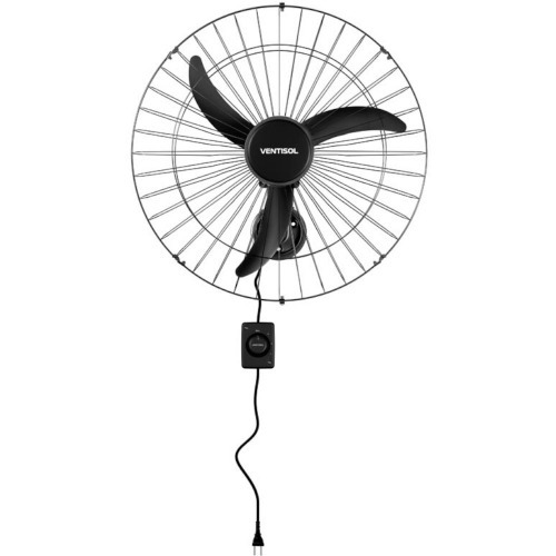 Ventilador de parede 60 cm oscilante preto - New  220V