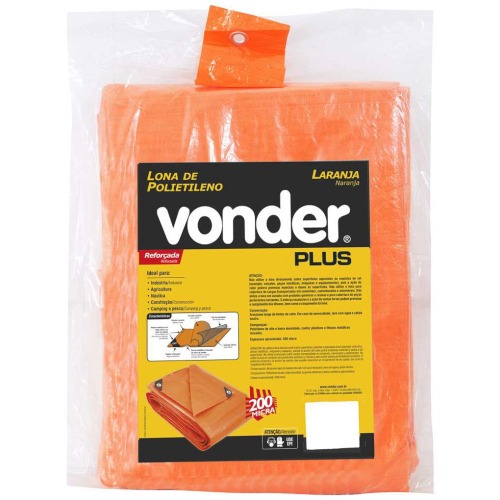 Lona refor�ada de polietileno laranja 15 m x 10 m  