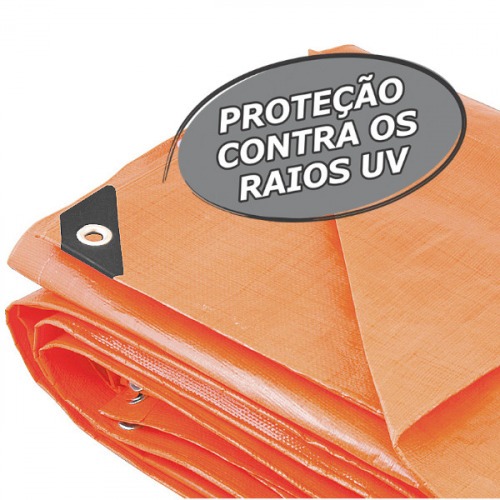 Lona reforçada de polietileno laranja 5 m x 5 m Lona reforçada de polietileno laranja 5 m x 5 m