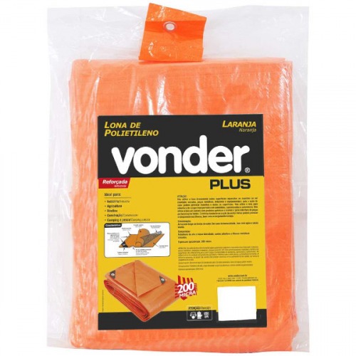Lona reforçada de polietileno laranja 5 m x 5 m Lona reforçada de polietileno laranja 5 m x 5 m