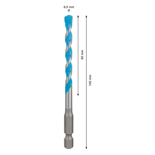 Broca multi material 6 x 60 x 100 mm HEX-9 Multi Construction Broca multi material 6 x 60 x 100 mm HEX-9 Multi Construction