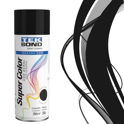 Kit 3 tintas spray preto fosco de uso geral 350 ml Kit 3 tintas spray preto fosco de uso geral 350 ml