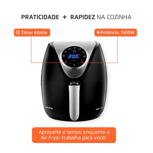 Fritadeira elétrica sem óleo Air Fryer 3,5L 1.500 Watts - AF-30-DI 220V Fritadeira elétrica sem óleo Air Fryer 3,5L 1.500 Watts - AF-30-DI 220V