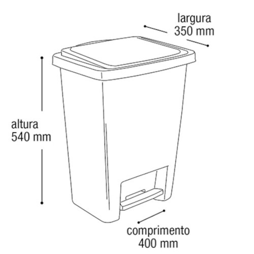 Lixeira plástica 35 litros com pedal Lixeira plástica 35 litros com pedal