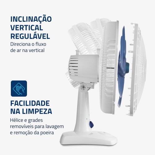 Kit 2 Ventiladores de mesa 30 cm 6 p�s 3 velocidades Super Power- VSP-30-W  110V