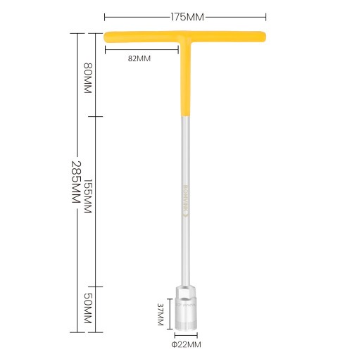 Chave canhão 17 mm cabo tipo T - BOM-1270 Chave canhão 17 mm cabo tipo T - BOM-1270
