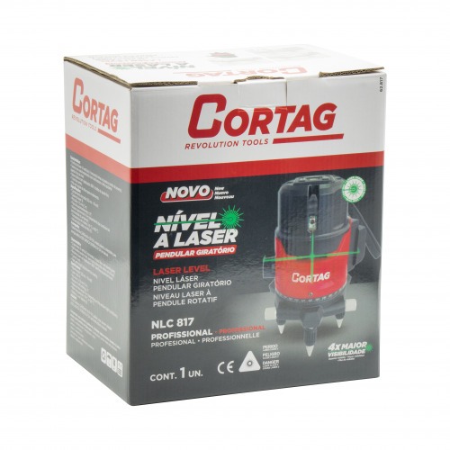 Nível a laser verde pendular giratório a bateria 5 linhas 15 m com maleta e 2 baterias - NLC 817 110V/220V Nível a laser verde pendular giratório a bateria 5 linhas 15 m com maleta e 2 baterias - NLC 817 110V/220V