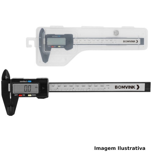 Paquímetro digital capacidade de 150 mm leitura de 0,01 mm - BOM-6502 Paquímetro digital capacidade de 150 mm leitura de 0,01 mm - BOM-6502