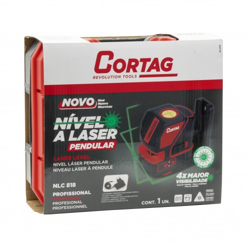 Nível a laser verde pendular 2 linhas a bateria 20 m com maleta - NLC 818 110V/220V Nível a laser verde pendular 2 linhas a bateria 20 m com maleta - NLC 818 110V/220V
