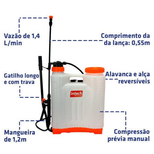 Pulverizador costal manual agrícola capacidade 20 litros - GP2000 Pulverizador costal manual agrícola capacidade 20 litros - GP2000