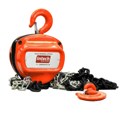 Talha manual com capacidade de 1.000 kg e 3 metros de corrente - LIFT310