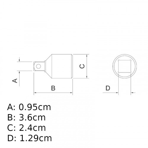 Adaptador de soquete encaixe 1/2 para soquete 3/8 Adaptador de soquete encaixe 1/2 para soquete 3/8