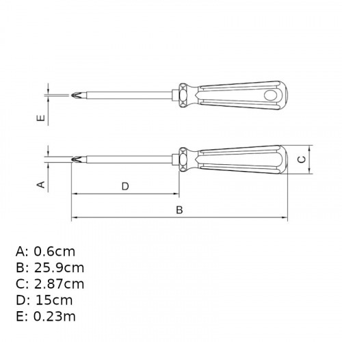 Chave phillips isolada 1/4 x 6 Chave phillips isolada 1/4 x 6