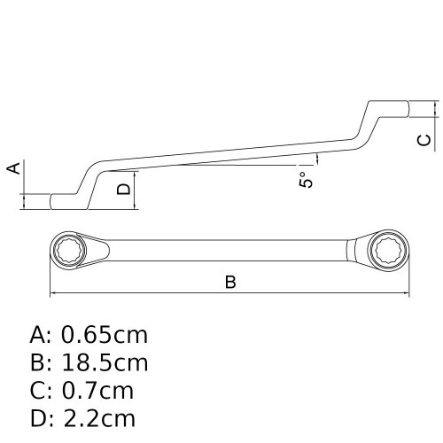Chave estrela 8 x 9 mm a�o cromo van�dio com cartela