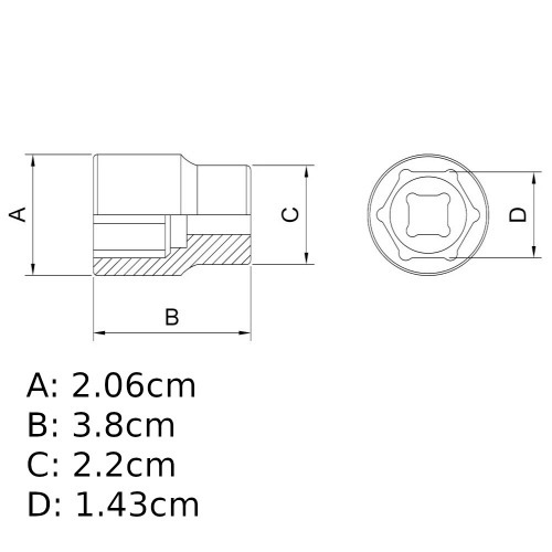 Soquete sextavado 9/16