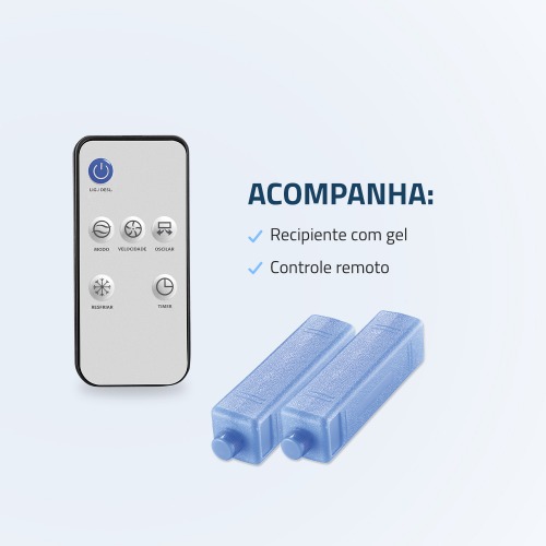 Climatizador de ar portátil 4 funções com controle remoto Fresh Air - CL-03 220V Climatizador de ar portátil 4 funções com controle remoto Fresh Air - CL-03 220V
