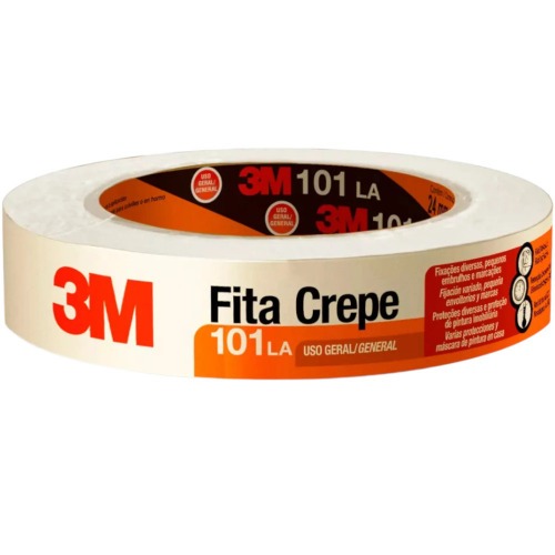 Fita crepe adesiva para uso geral 24 mm x 50 m - 101 LA Fita crepe adesiva para uso geral 24 mm x 50 m - 101 LA