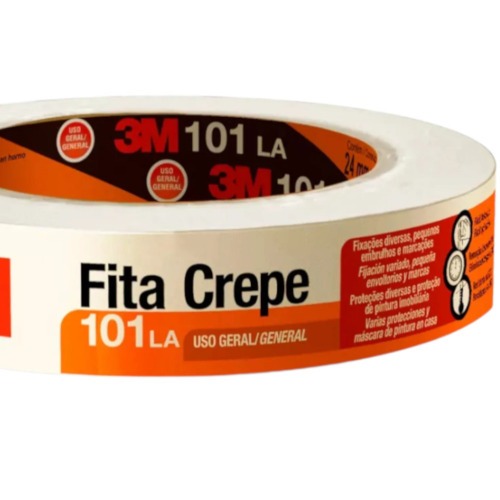 Fita crepe adesiva para uso geral 24 mm x 50 m - 101 LA Fita crepe adesiva para uso geral 24 mm x 50 m - 101 LA
