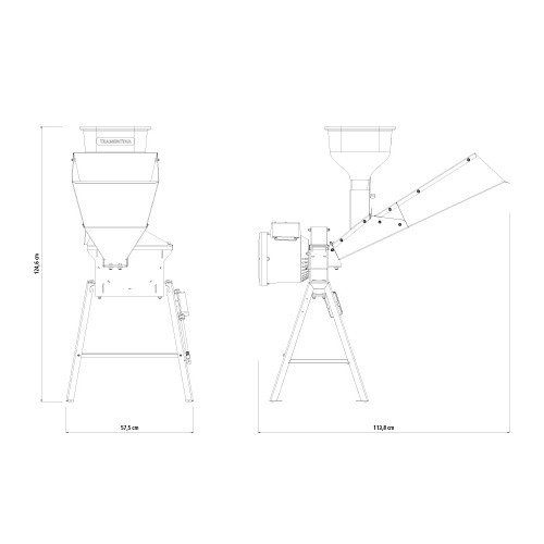 Triturador forrageiro 2 hp monof�sico com sa�da lateral - TE25T  110V/220V