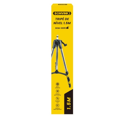 Tripé para nível a laser altura regulável 150 cm - BOM-6805 Tripé para nível a laser altura regulável 150 cm - BOM-6805