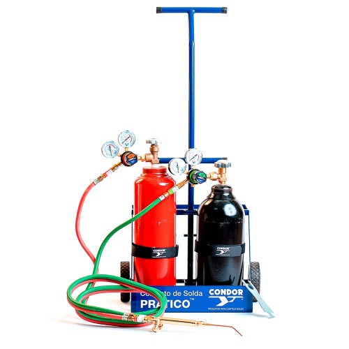 Conjunto de solda Oxigênio/Acetileno Economy Prático - 410151 Conjunto de solda Oxigênio/Acetileno Economy Prático - 410151