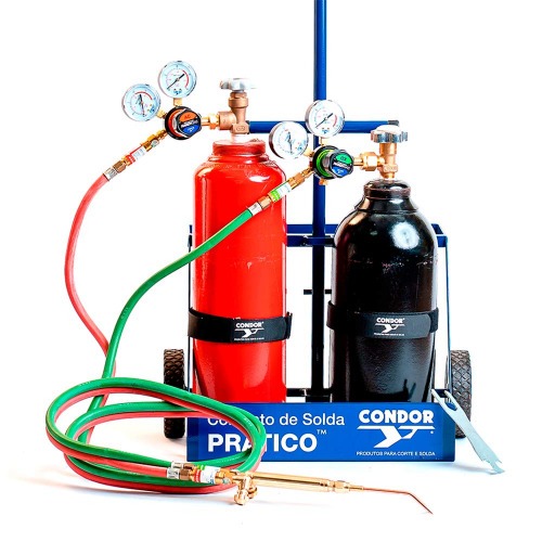 Conjunto de solda Oxigênio/Acetileno Economy Prático - 410151 Conjunto de solda Oxigênio/Acetileno Economy Prático - 410151