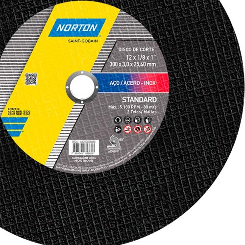 Disco de corte para metal e inox 12 Disco de corte para metal e inox 12