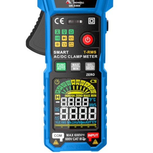 Alicate amperímetro digital True Rms CAT III 600V Smart - SM-3305 Alicate amperímetro digital True Rms CAT III 600V Smart - SM-3305