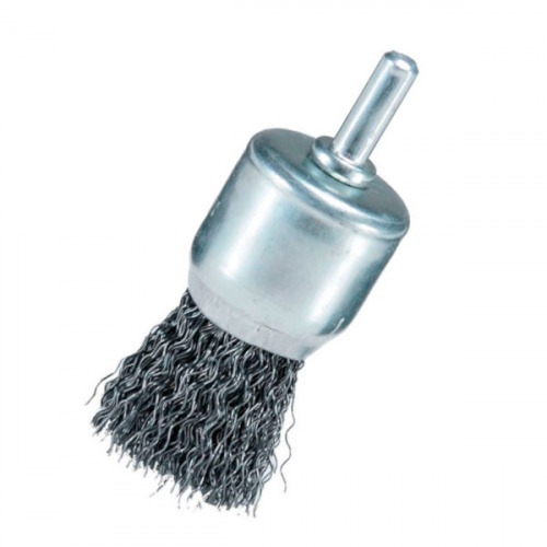 Escova com fio de a�o ondulado tipo pincel 30 mm com haste 6 mm