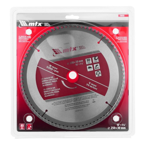 Disco de serra para alumínio 250 x 30 mm 80 dentes - 7338255 Disco de serra para alumínio 250 x 30 mm 80 dentes - 7338255