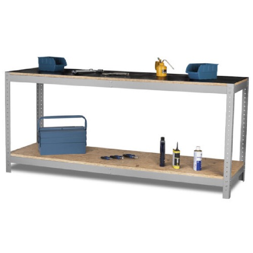 Bancada desmont�vel com 1 prateleira e tampo em madeira osb - BM-O